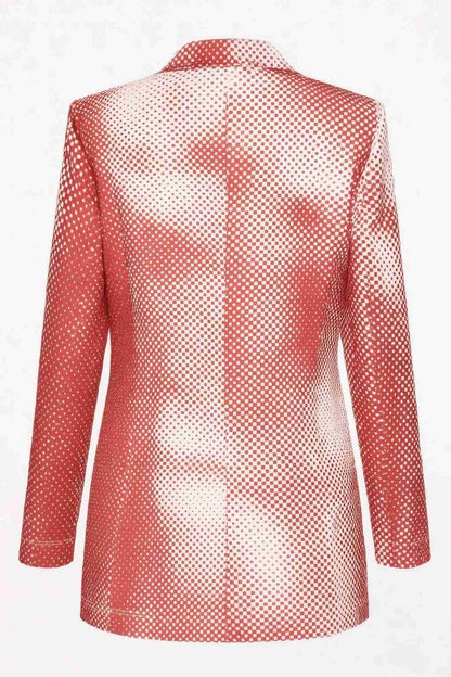 Robe Mini Blazer Col Cranté Manches Longues - Rouge by CHARMING BUNNY