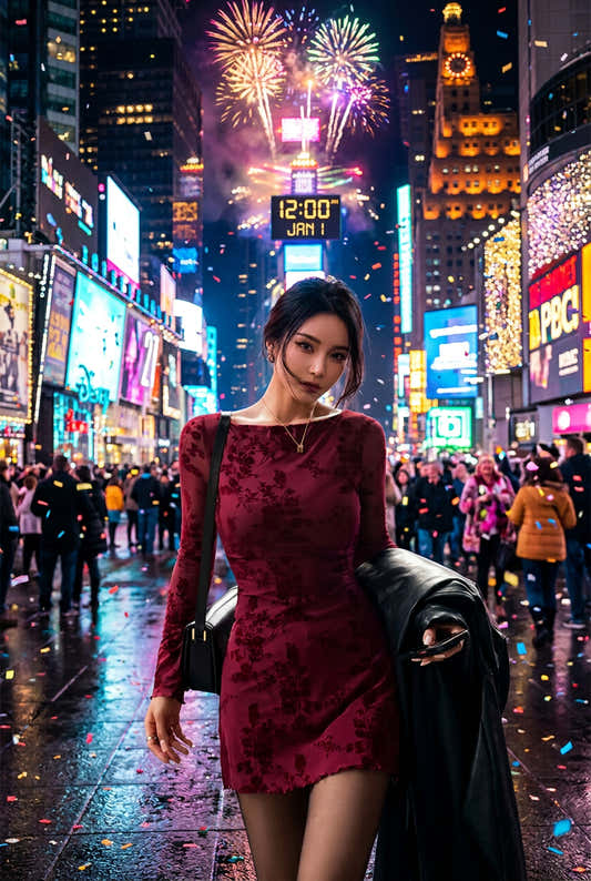 Robe moulante courte bordeaux à manches longues en maille filet pour femme – vue 2