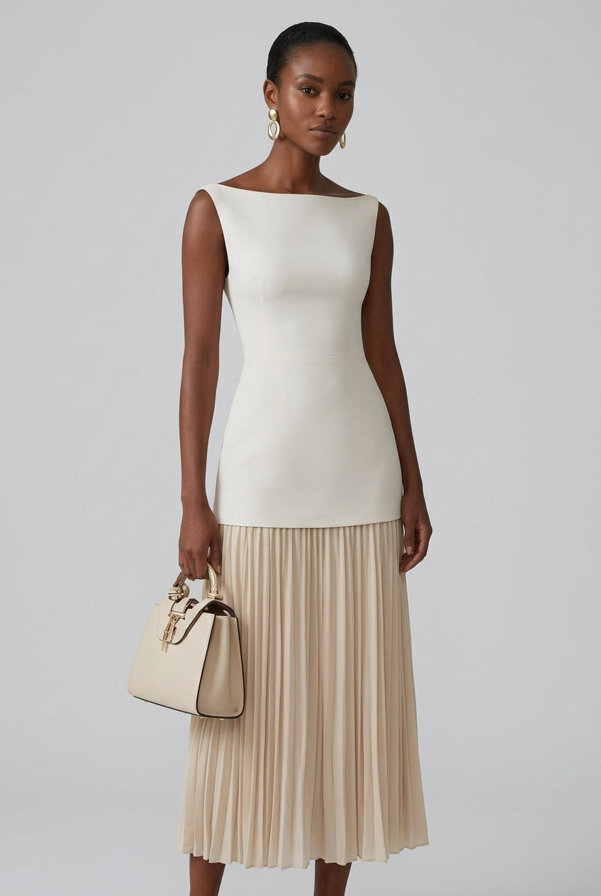 Robe plissée sans manches pour femme – vue 3