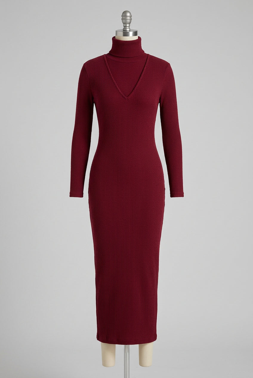 Robe pull côtelée à col V pour femme – vue 13
