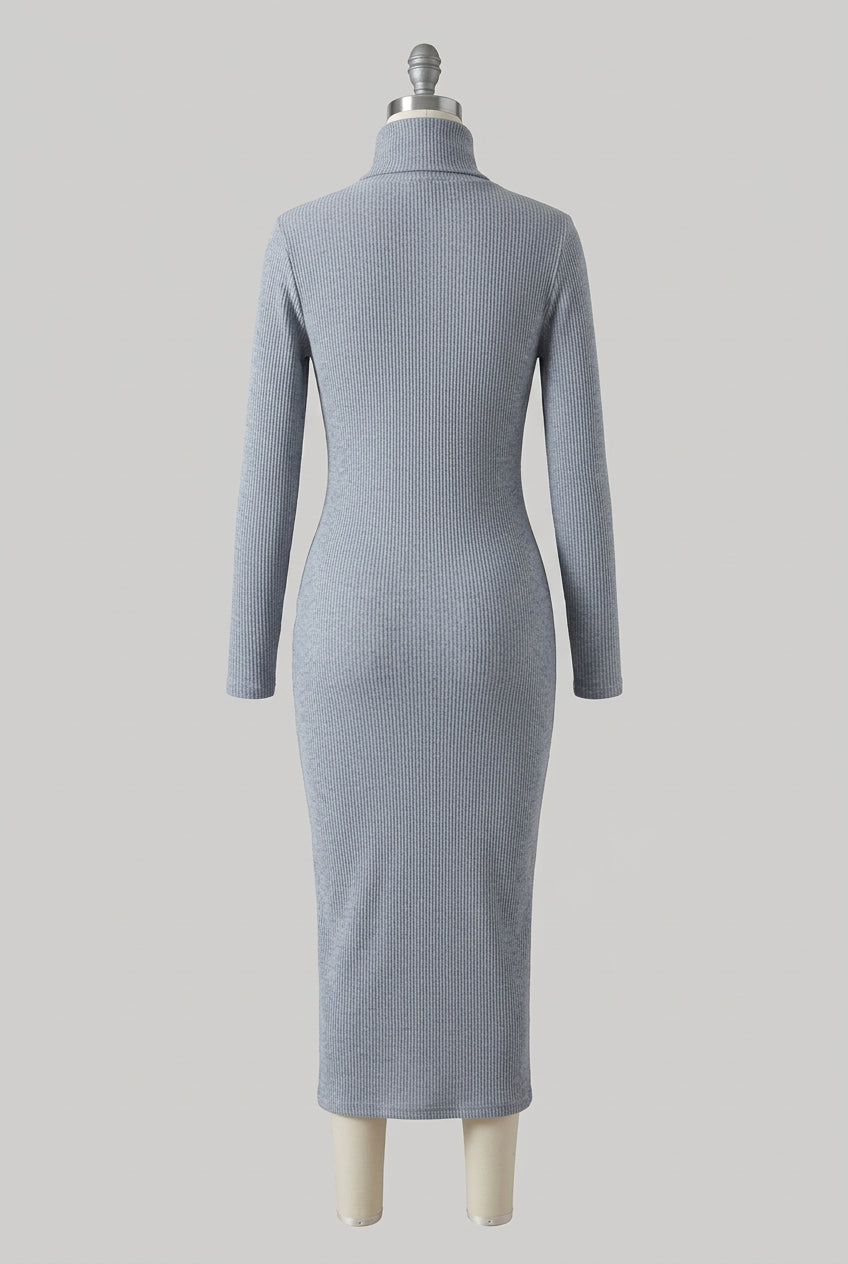 Robe pull côtelée à col V pour femme – vue 4