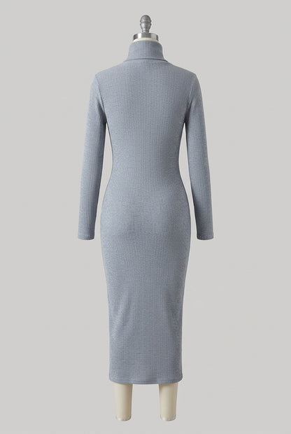 Robe pull côtelée à col V pour femme – vue 4