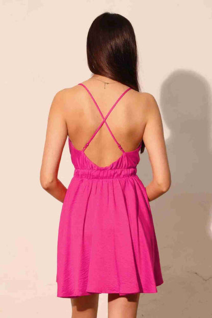 Robe Skater Satin Crêpe Lavé Bretelles Cami by CCWHOLESALECLOTHING