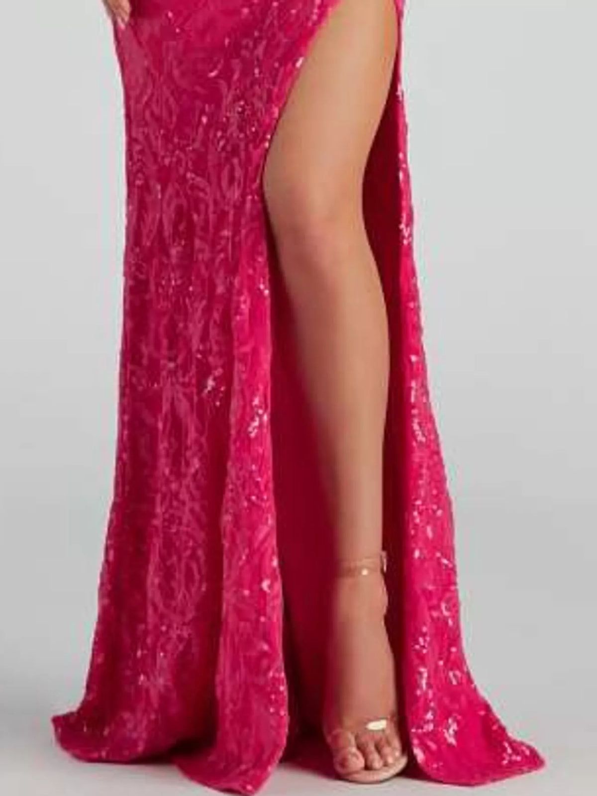 Robe de soirée moulante à sequins et dos nu lacé pour femme – vue 12