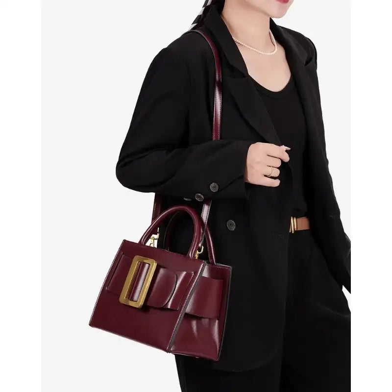 Sac à main chic à boucle en faux cuir pour femme – vue 3