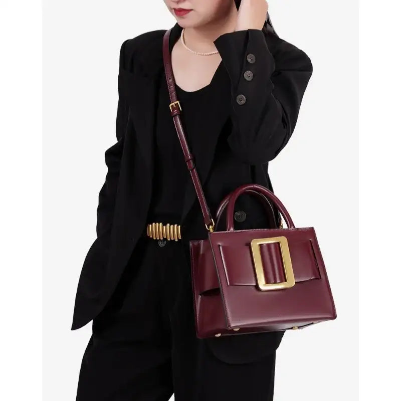 Sac à main chic à boucle en faux cuir pour femme – vue 4