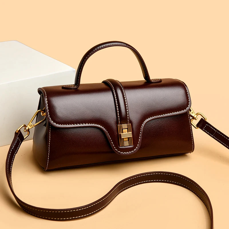 Sac à main en cuir à poignée supérieure pour femme – vue 3