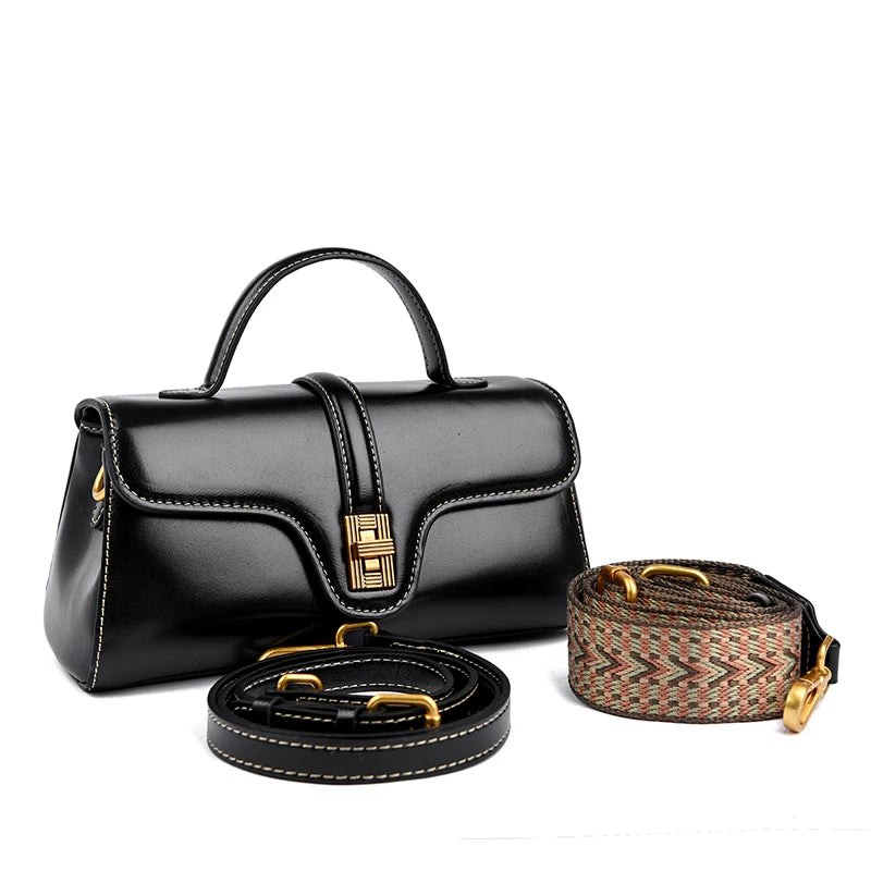 Sac à main en cuir à poignée supérieure pour femme – vue 4