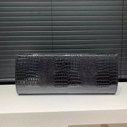 Sac à main rétro à motif crocodile noir pour femme – vue 5