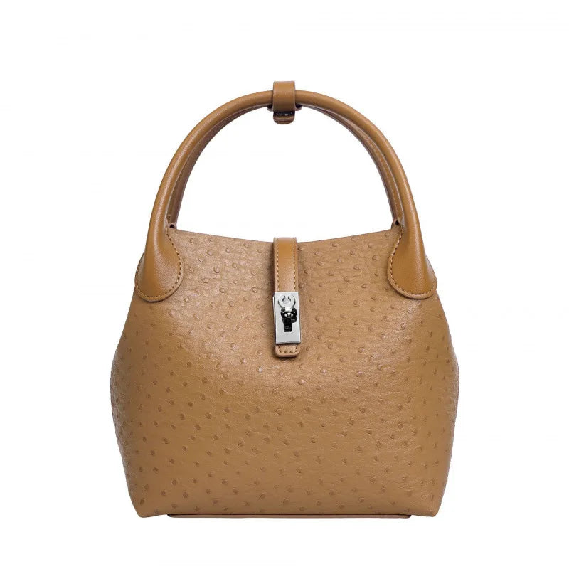 Sac seau pour femme effet cuir grain d'autruche – vue 11