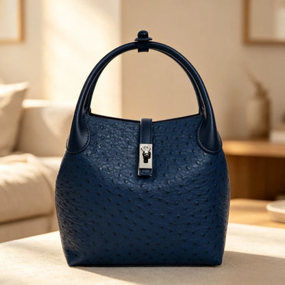 Sac seau pour femme effet cuir grain d'autruche – vue 2