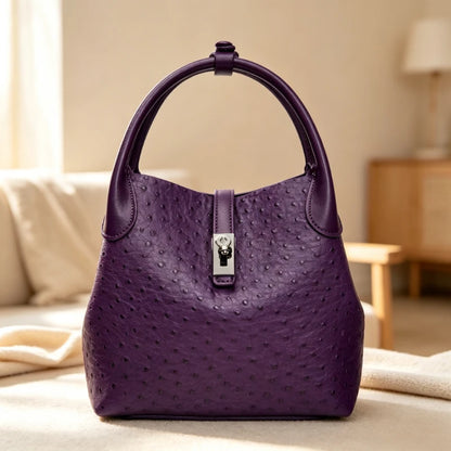Sac seau pour femme effet cuir grain d'autruche – vue 5