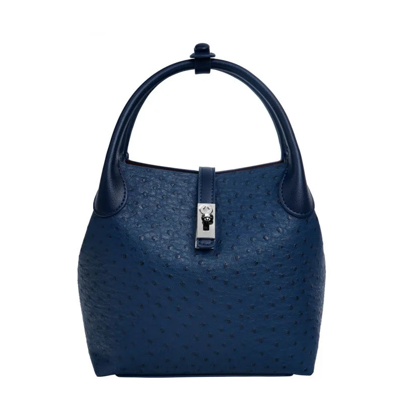 Sac seau pour femme effet cuir grain d'autruche – vue 7