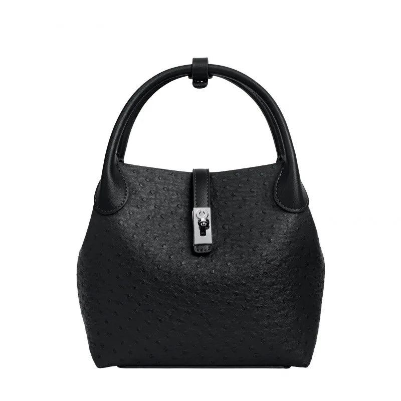 Sac seau pour femme effet cuir grain d'autruche – vue 8