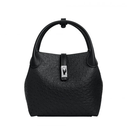 Sac seau pour femme effet cuir grain d'autruche – vue 8