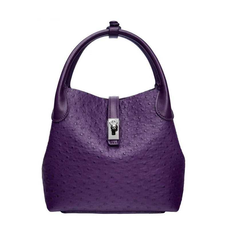 Sac seau pour femme effet cuir grain d'autruche – vue 9