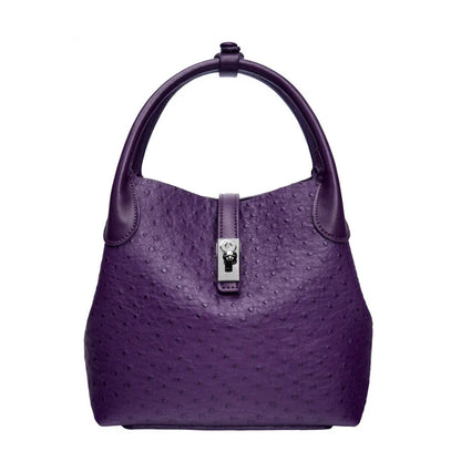 Sac seau pour femme effet cuir grain d'autruche – vue 9