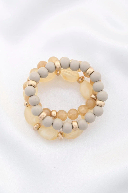 Semi Precious Stone Wood Bead Bracelet Set - Premium  - Shop now at Oléna-Fashion