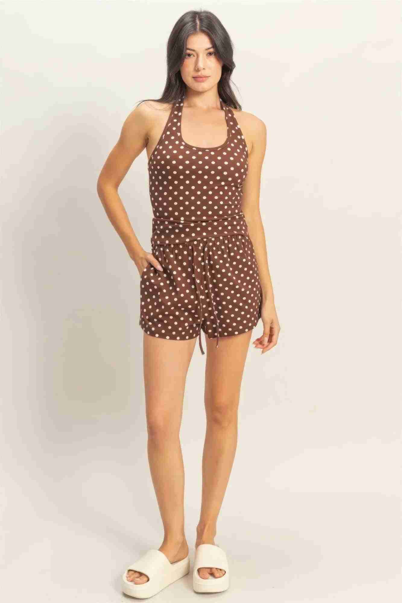 Short à Pois Cordon Femme – Confort Coton & Style Estival Oléna-Fashion