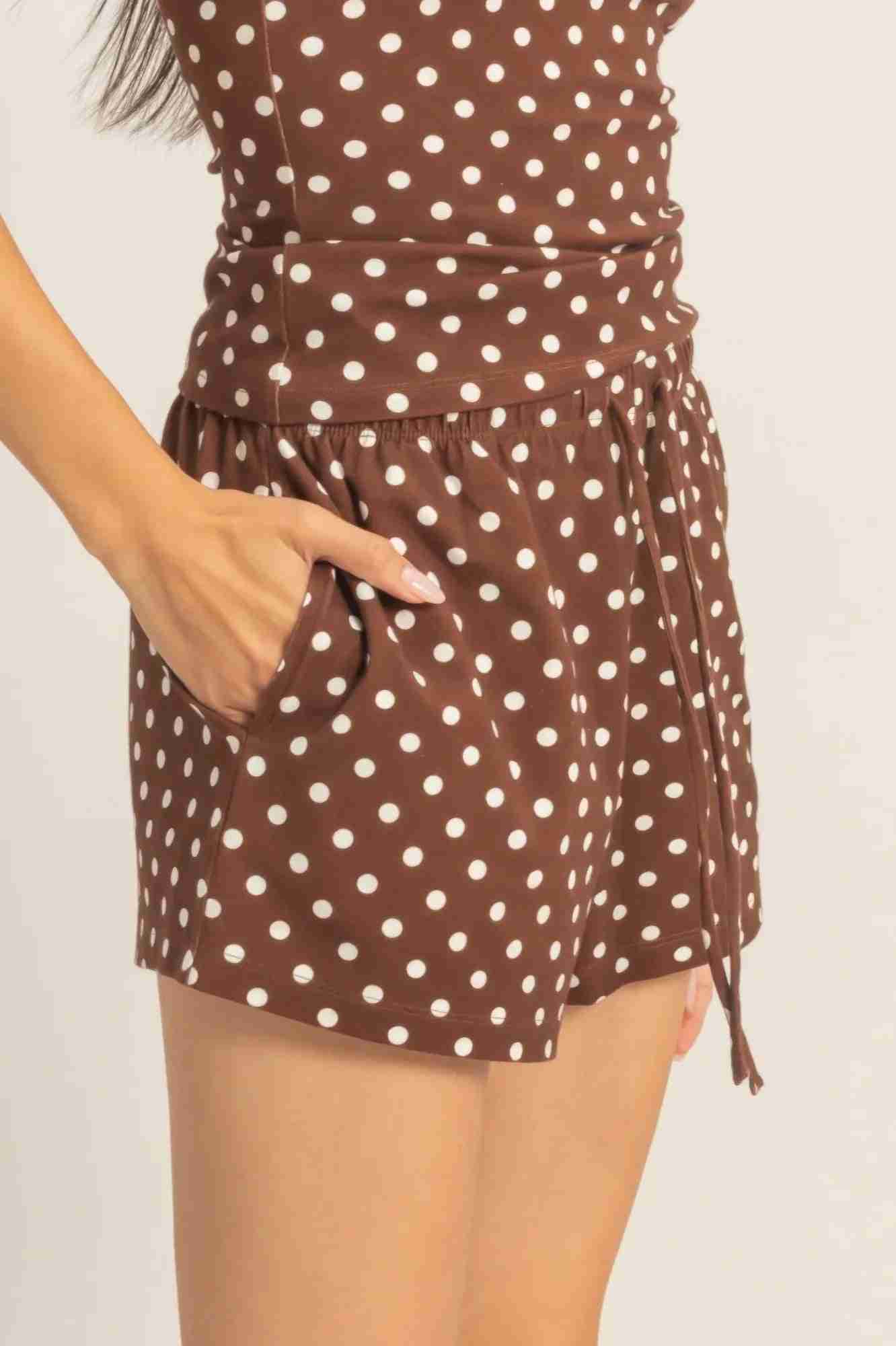 Short à Pois Cordon Femme – Confort Coton & Style Estival Oléna-Fashion