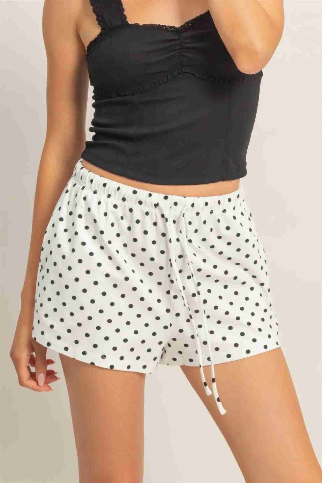 Short à Pois Cordon Femme – Confort Coton & Style Estival Oléna-Fashion