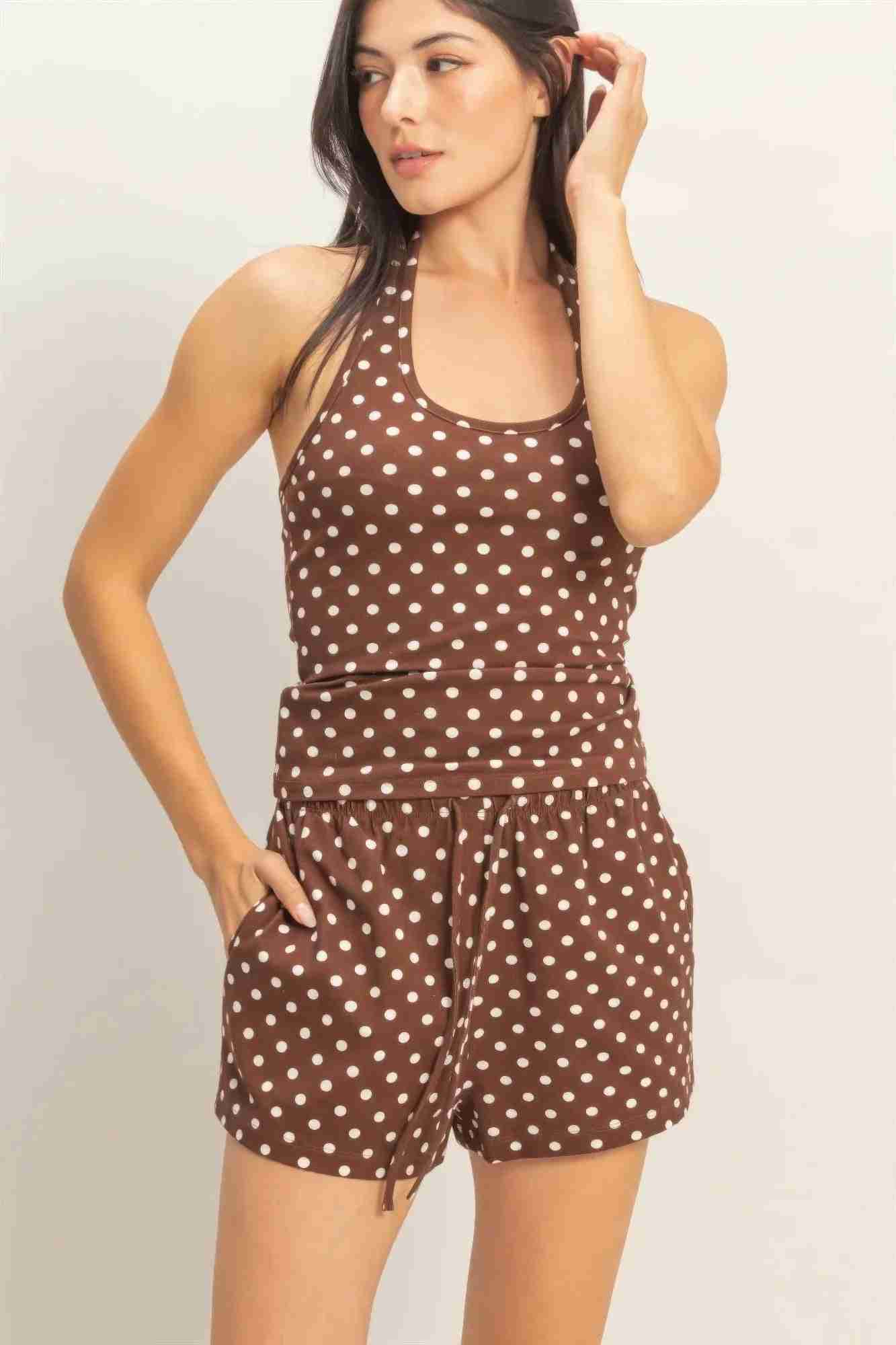 Short à Pois Cordon Femme – Confort Coton & Style Estival Oléna-Fashion