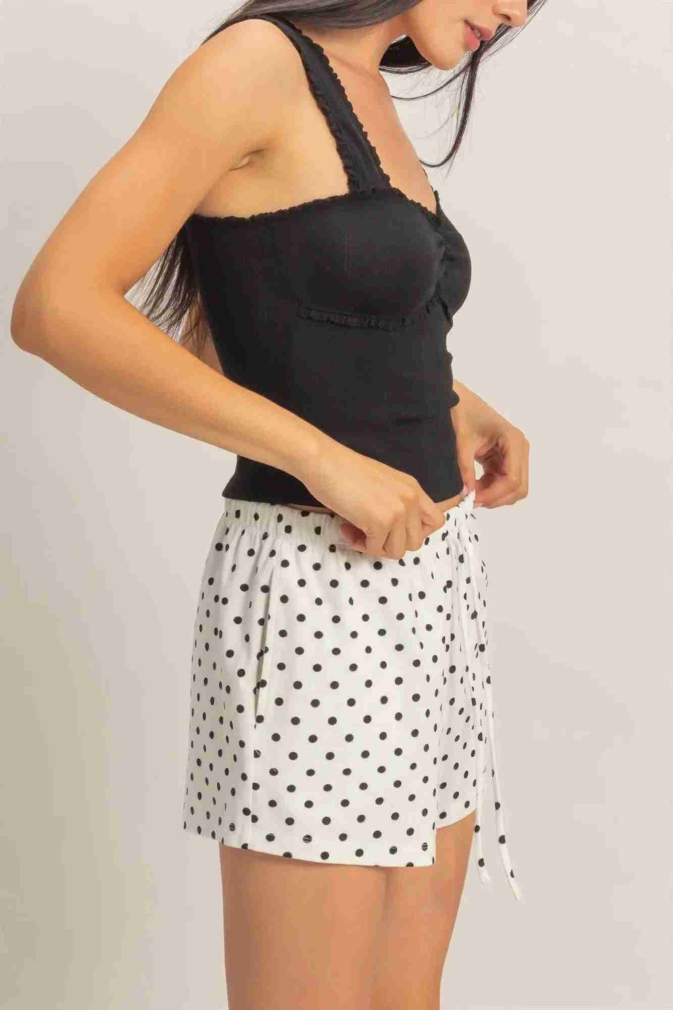 Short à Pois Cordon Femme – Confort Coton & Style Estival Oléna-Fashion