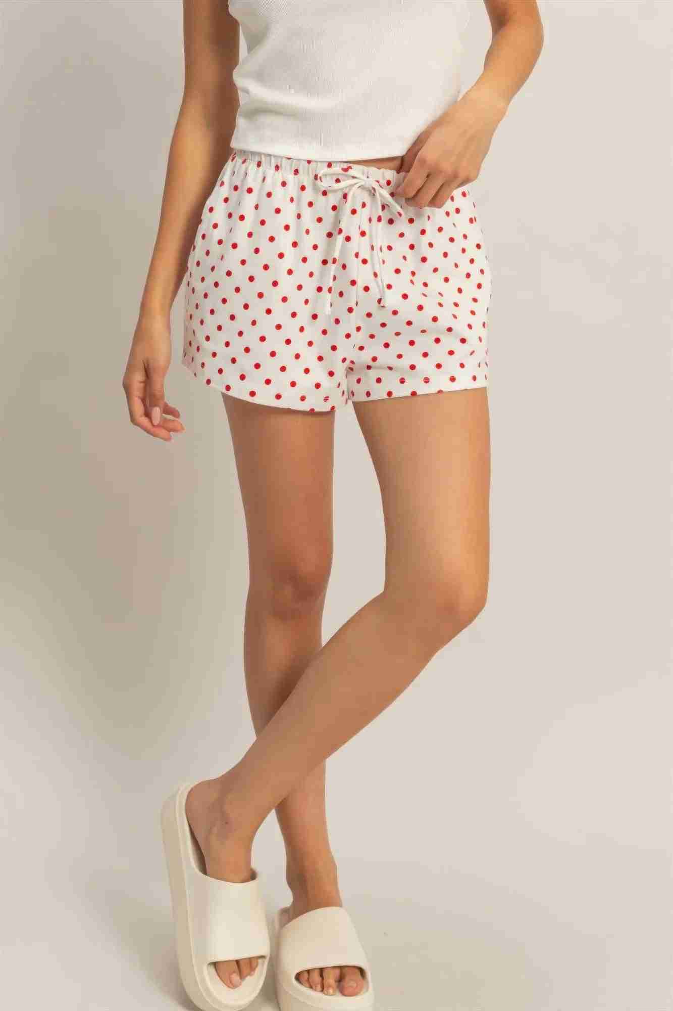 Short à Pois Cordon Femme – Confort Coton & Style Estival Oléna-Fashion