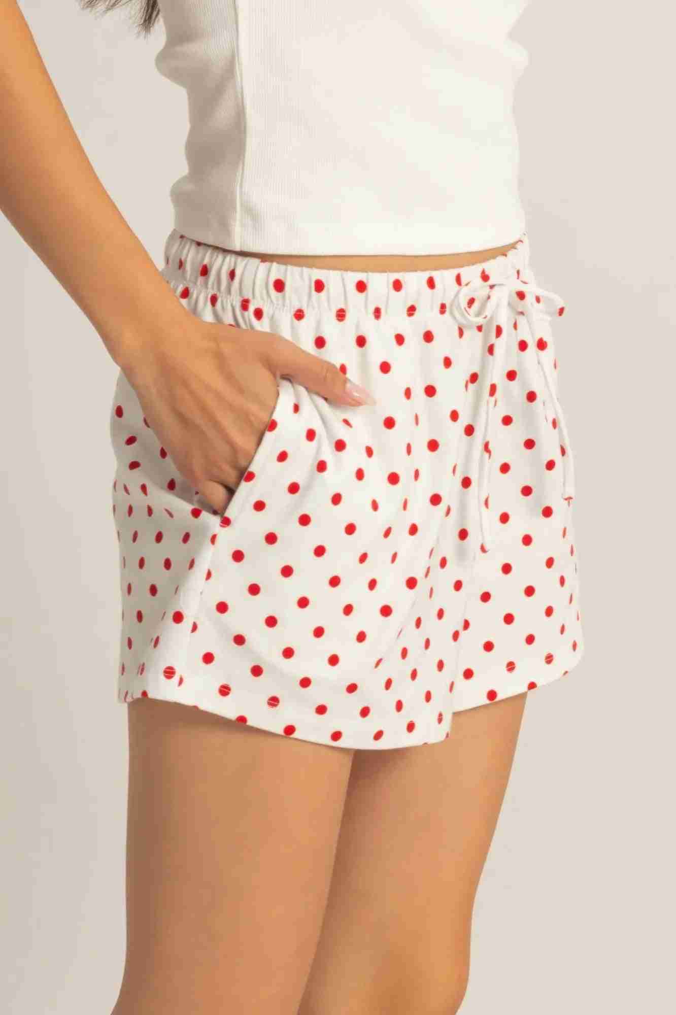 Short à Pois Cordon Femme – Confort Coton & Style Estival Oléna-Fashion