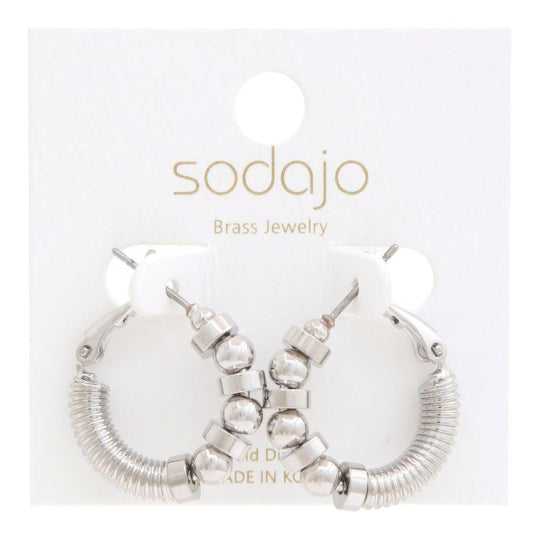 Sodajo Ball Bead Link Gold Dipped Hoop Earring - Premium  - Shop now at Oléna-Fashion