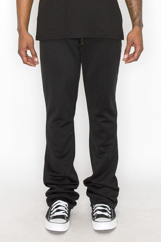 Solid Flare Stacked Track Pants - Premium  - Shop now at Oléna-Fashion