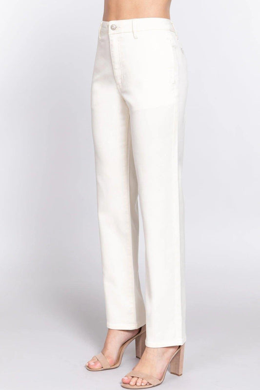 Straight Fit Twill Long Pants - Premium  - Shop now at Oléna-Fashion