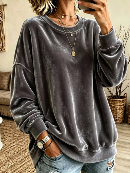 Sweat ample en velours pour femme grande taille – vue 10