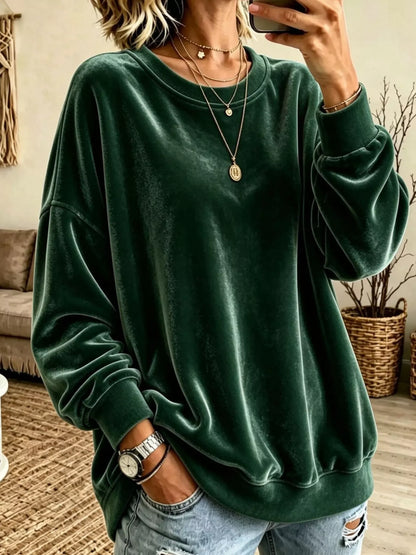 Sweat ample en velours pour femme grande taille – vue 11
