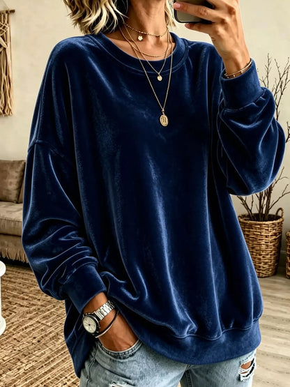 Sweat ample en velours pour femme grande taille – vue 12