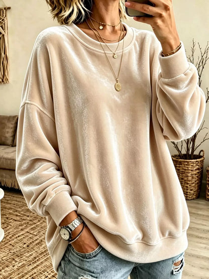 Sweat ample en velours pour femme grande taille – vue 3