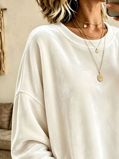 Sweat ample en velours pour femme grande taille – vue 8