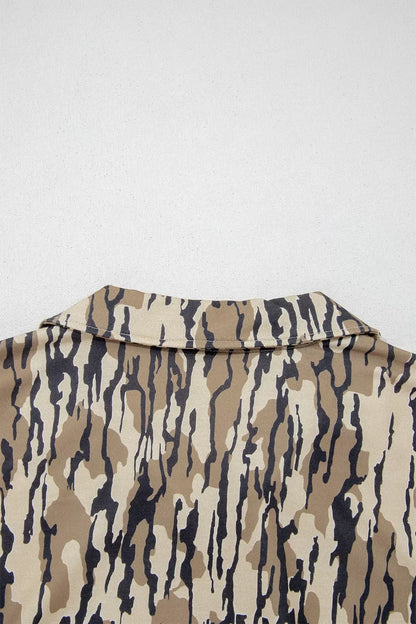 Sweat camouflage kaki à col zippé pour femme – vue 12