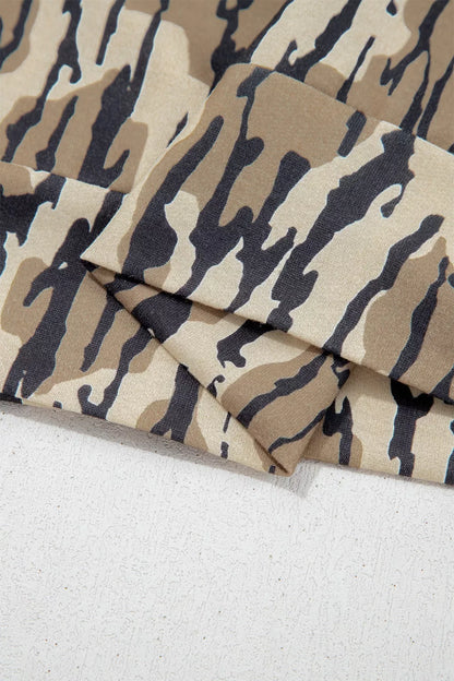Sweat camouflage kaki à col zippé pour femme – vue 15