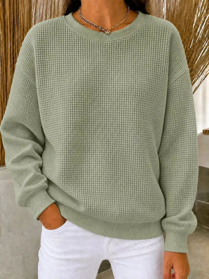 Sweat col rond en maille gaufrée pour femme – vue 11