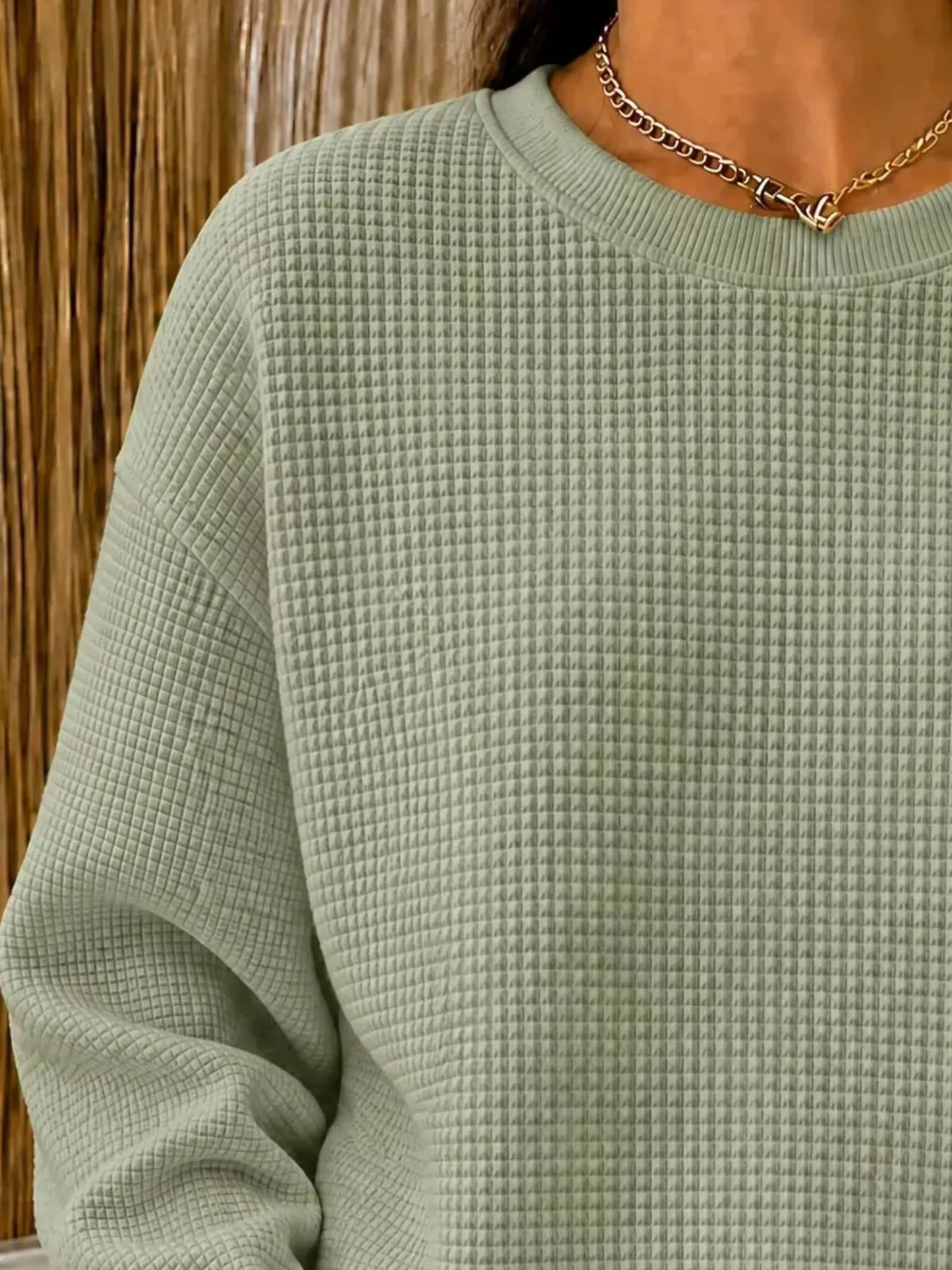 Sweat col rond en maille gaufrée pour femme – vue 12