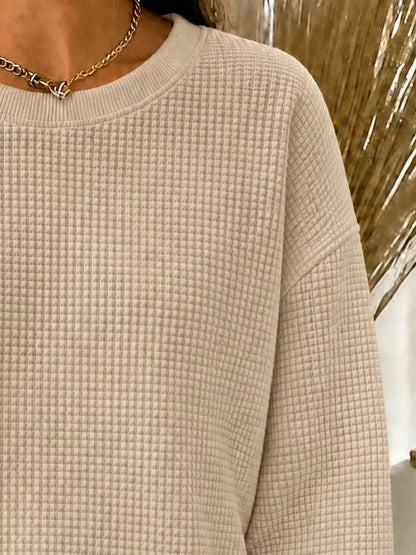 Sweat col rond en maille gaufrée pour femme – vue 14