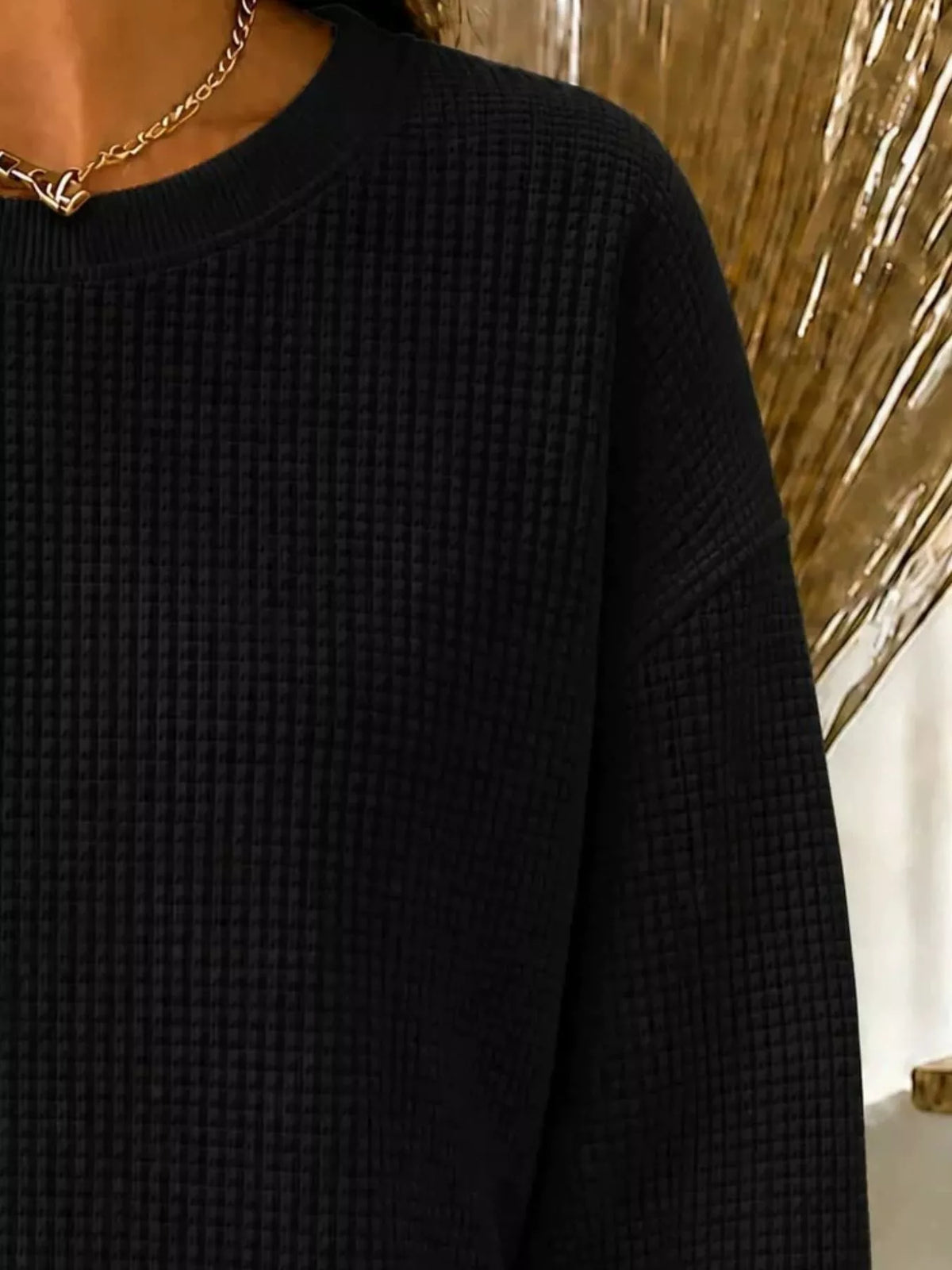 Sweat col rond en maille gaufrée pour femme – vue 16