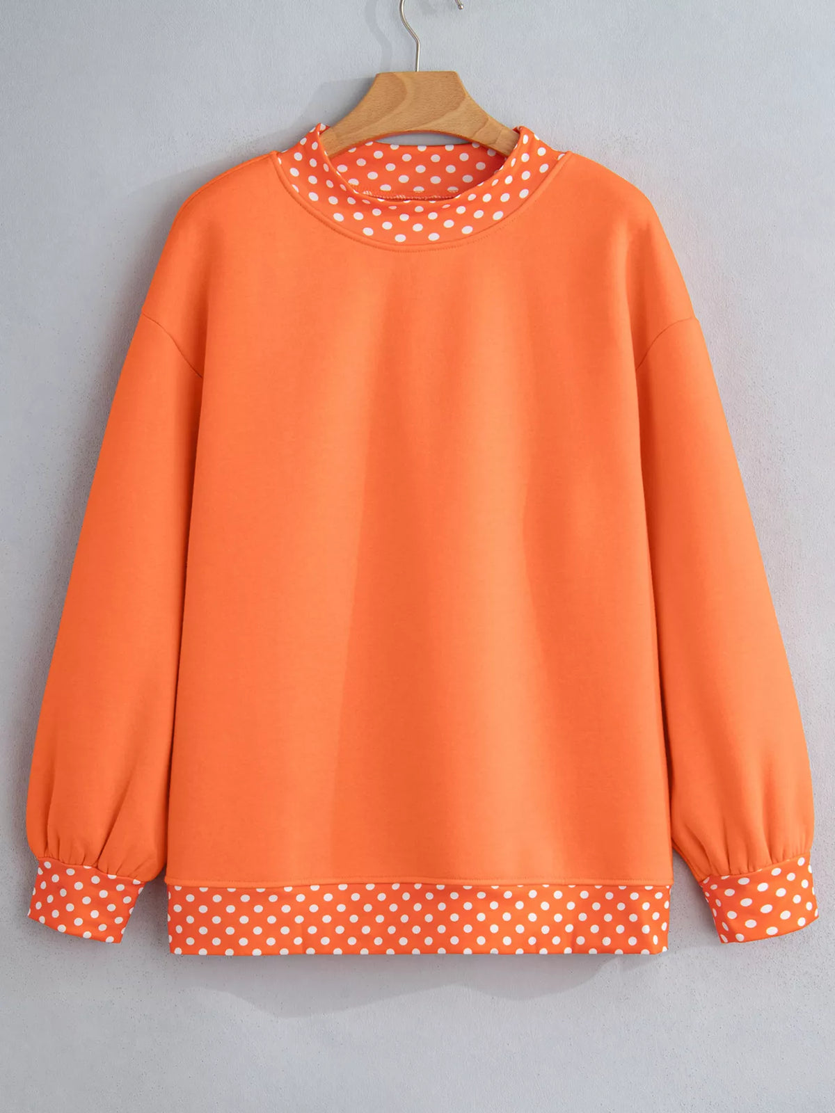 Sweat col rond à pois et bords contrastés pour femme – vue 12