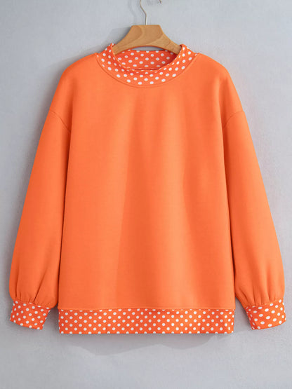 Sweat col rond à pois et bords contrastés pour femme – vue 12