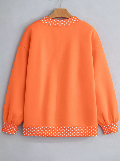 Sweat col rond à pois et bords contrastés pour femme – vue 13