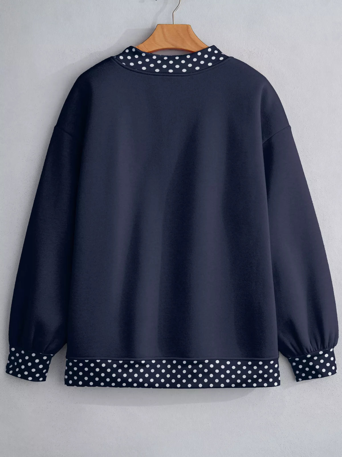 Sweat col rond à pois et bords contrastés pour femme – vue 3
