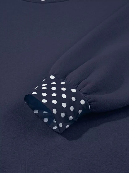 Sweat col rond à pois et bords contrastés pour femme – vue 4