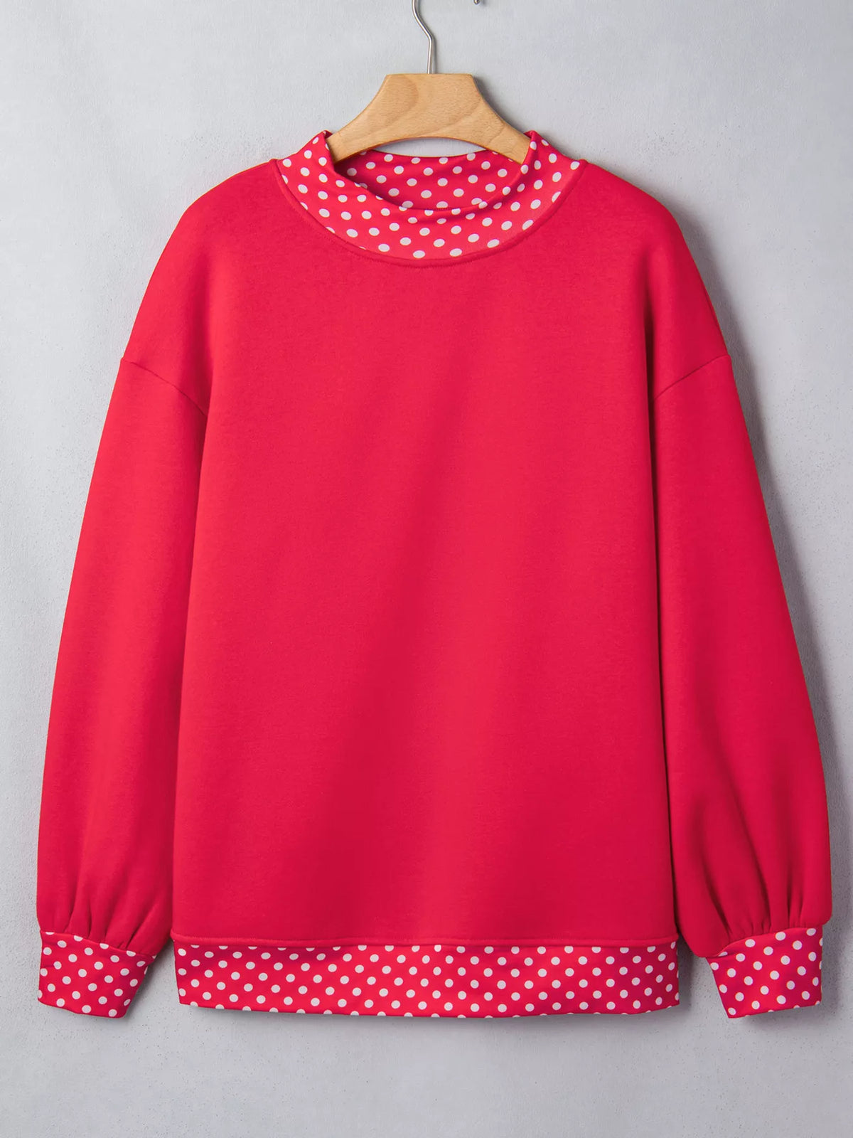Sweat col rond à pois et bords contrastés pour femme – vue 6