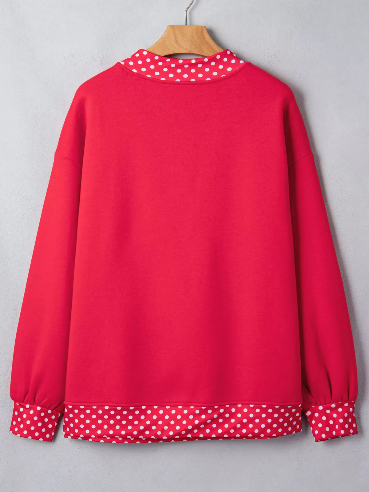 Sweat col rond à pois et bords contrastés pour femme – vue 7